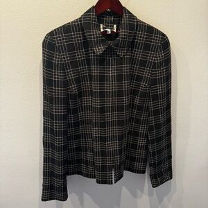 Tailored Black & White Plaid Women’s Blazer